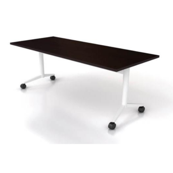 espresso table with white legs on wheels